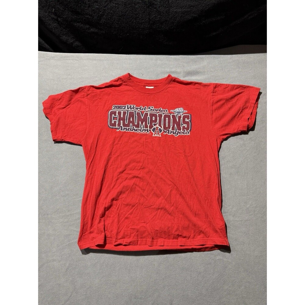 Rare Anaheim Angels 2002 World Series Champions Tshirt Large-Delta Pro Weight
